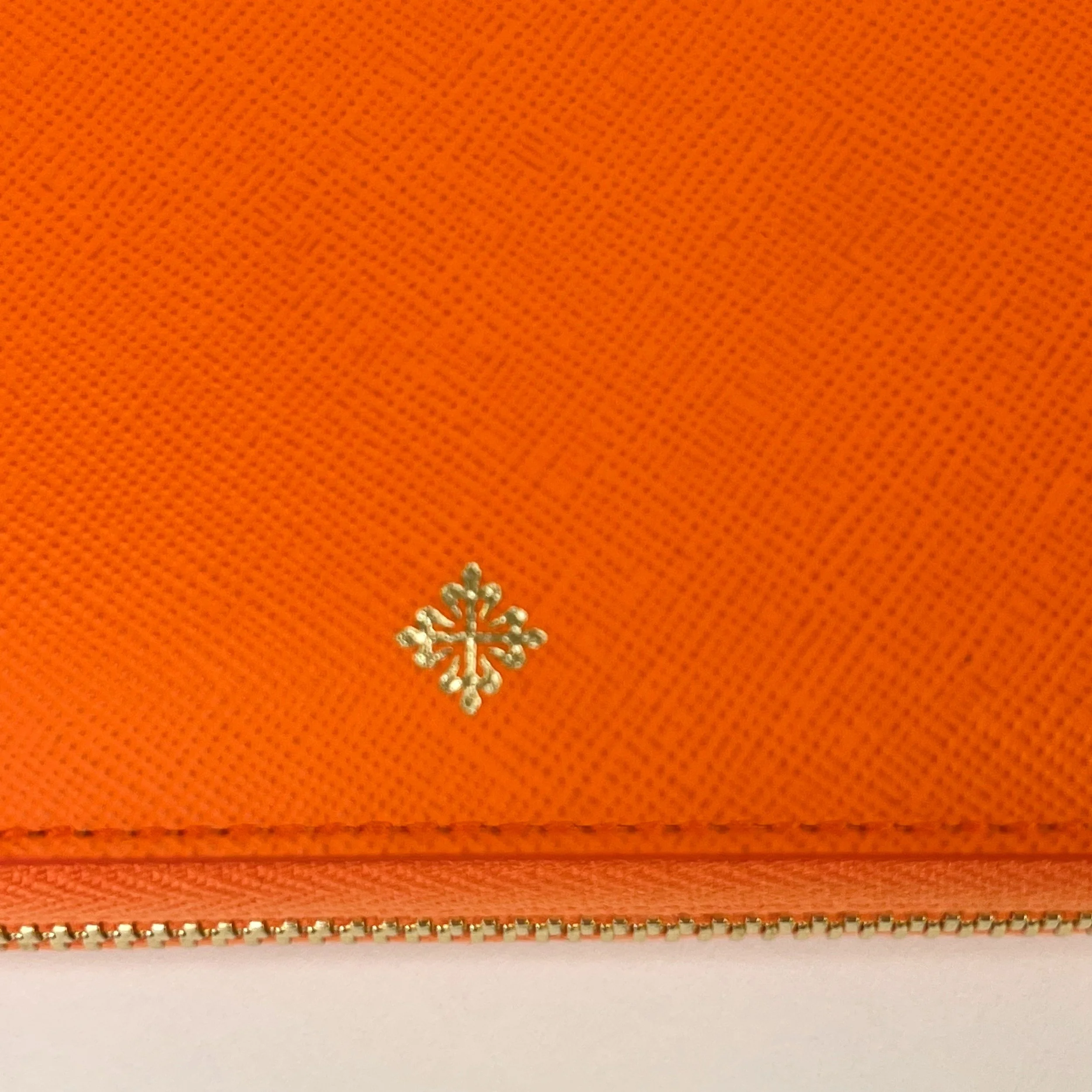 Patek Philippe Orange Leather Travel Wallet & Passport Holder Set